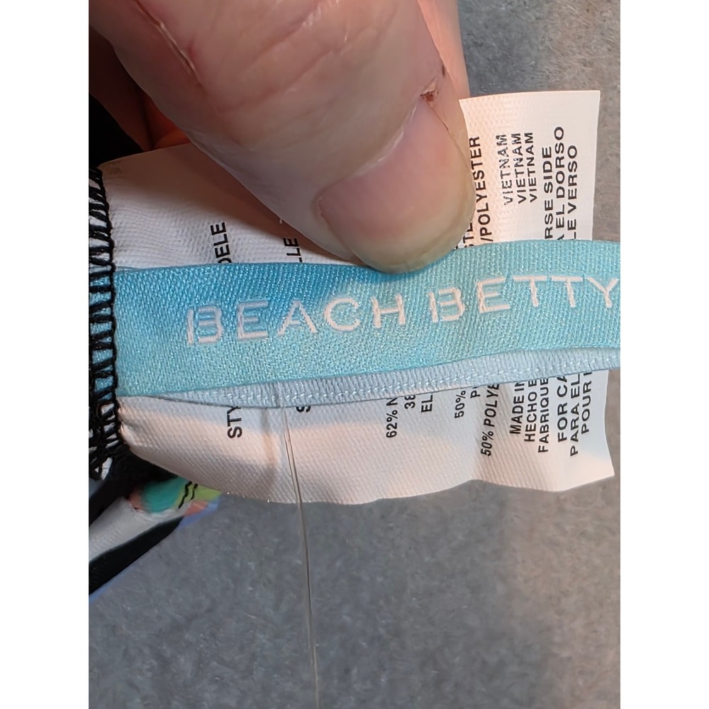 Beach Betty Miracle Brands Geometric High Neck Bikini Top Zip Back 670515 Small - Picture 4 of 10